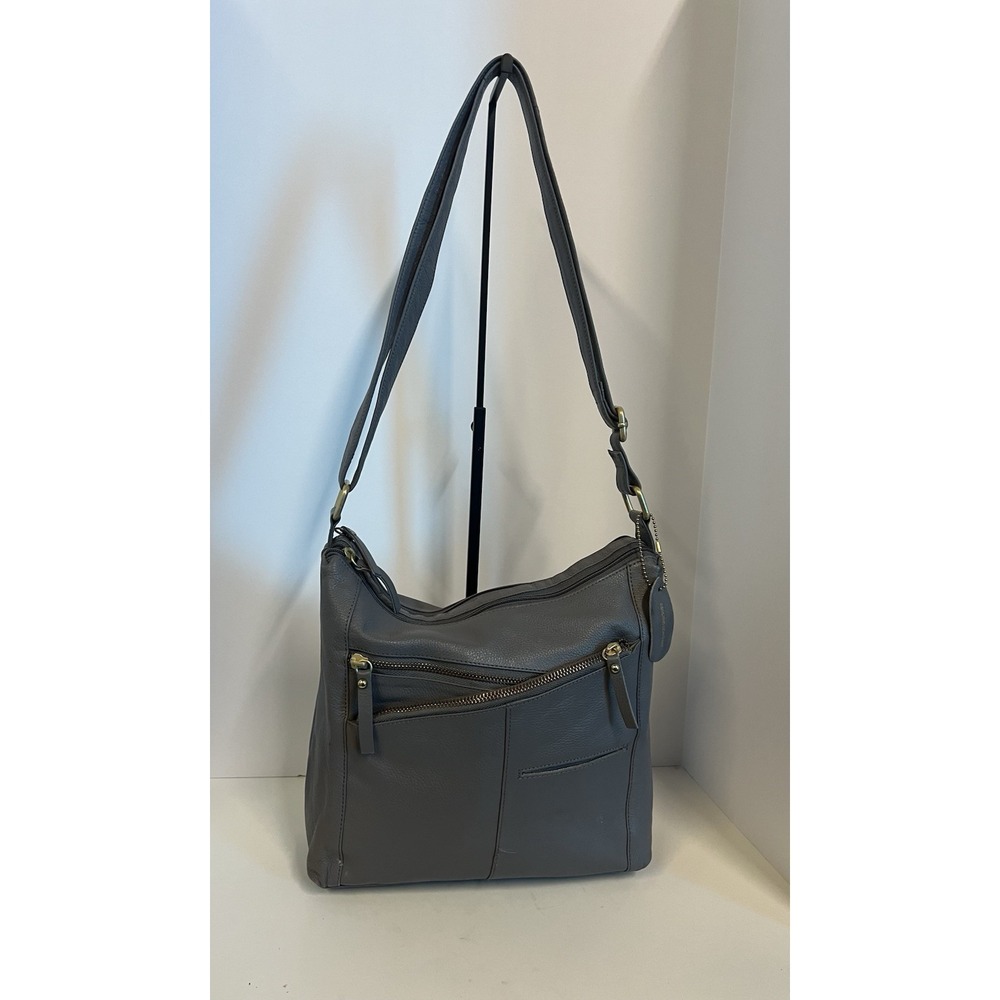 Great American Leather Works Purse Color Gray 100% Leather
